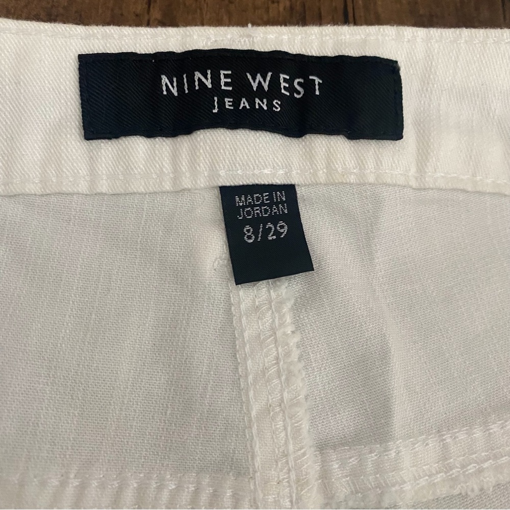 Men's White Cropped Jeans - Classic Straight Fit - Picture 4 of 6